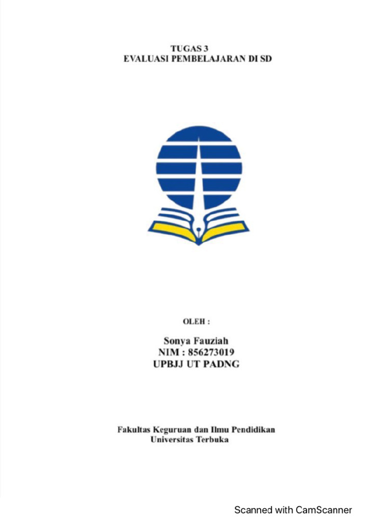 Tugas 3 Evaluasi Pembelajaran Di SD - Sony | PDF