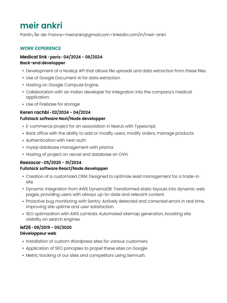 Keren Rachbi: Fullstack Developer Profile | PDF | Computing | Software