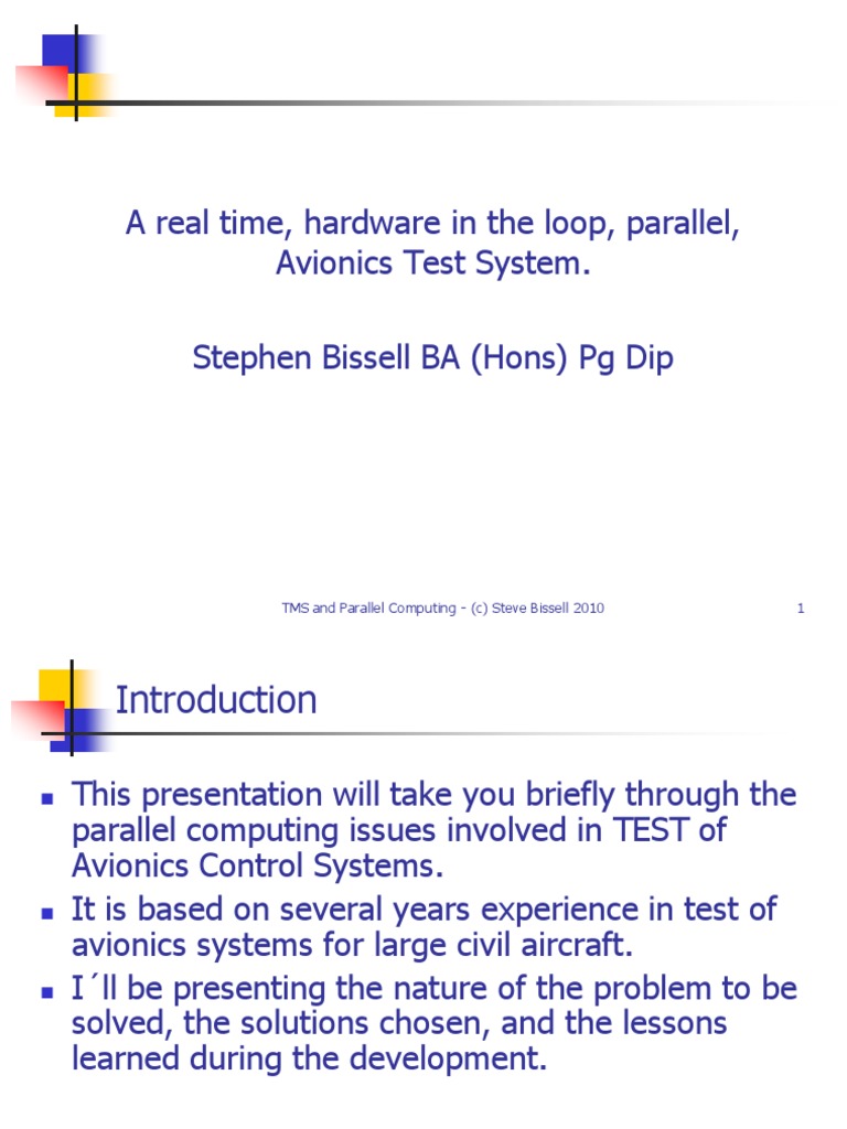 A Real Time, Hardware in the Loop, Parallel Avionics Test System PDF