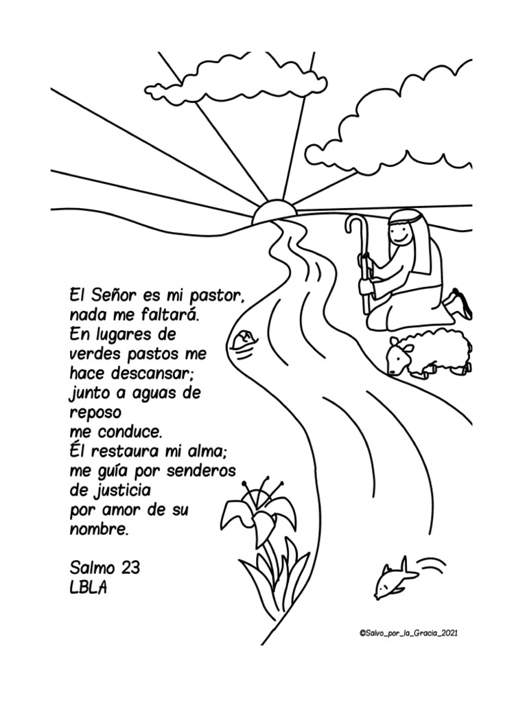 Coloreable Salmo 23 para Niños | PDF