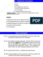 Lecture 1 2009 Relativistic Kinematics I