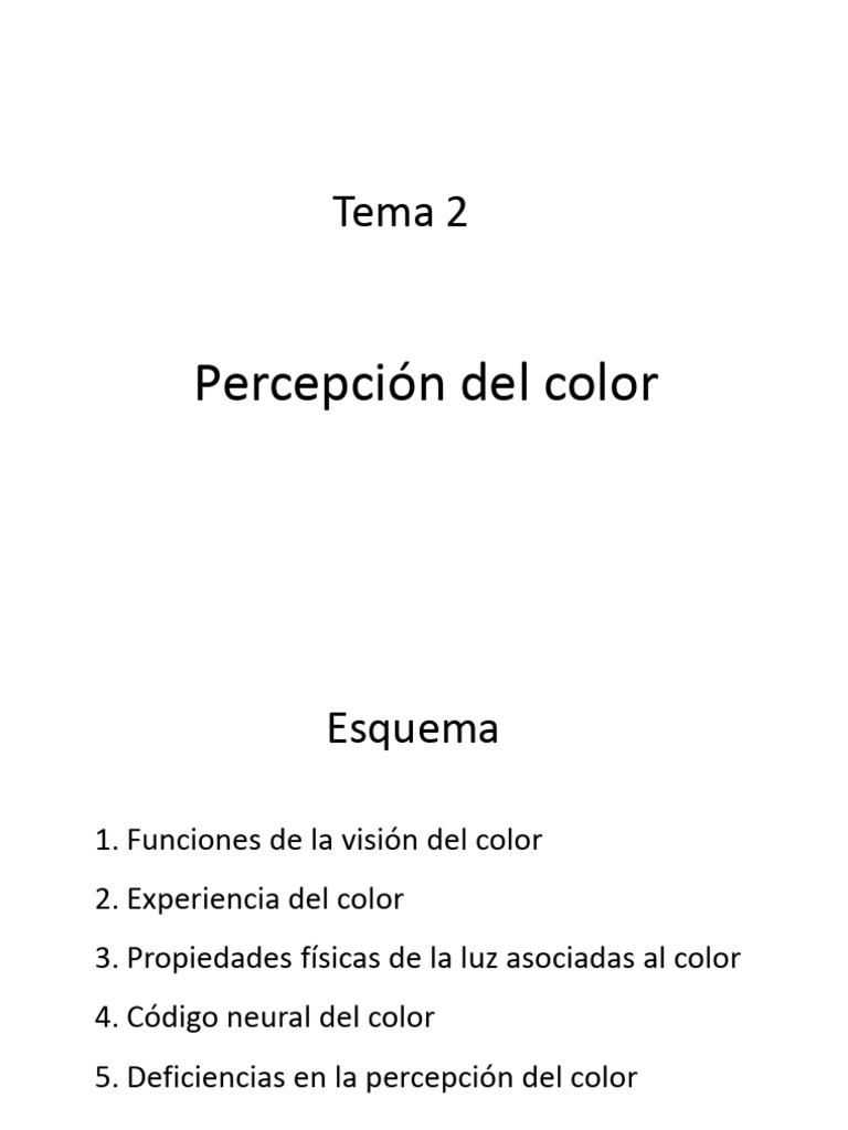 Percepción del Color: Funciones y Teorías | PDF | Color | Percepción visual