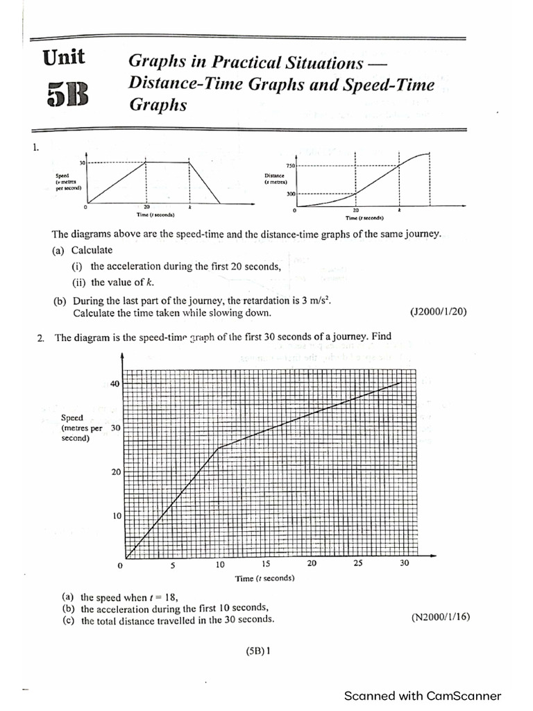 Distance Time Graph | PDF