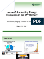 ARPA-E: Launching Energy Innovation in The 21 Century: Eric Toone, Deputy Director For Technology