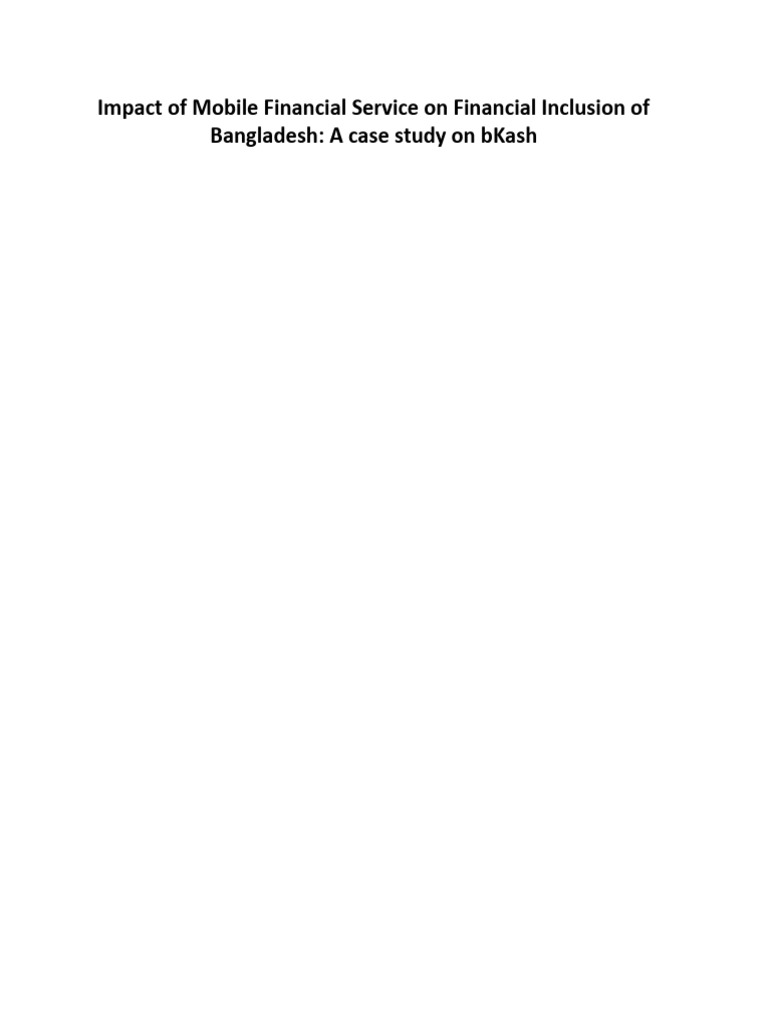 Impact of Mobile Financial Service On Financial Inclusion of Bangladesh ...
