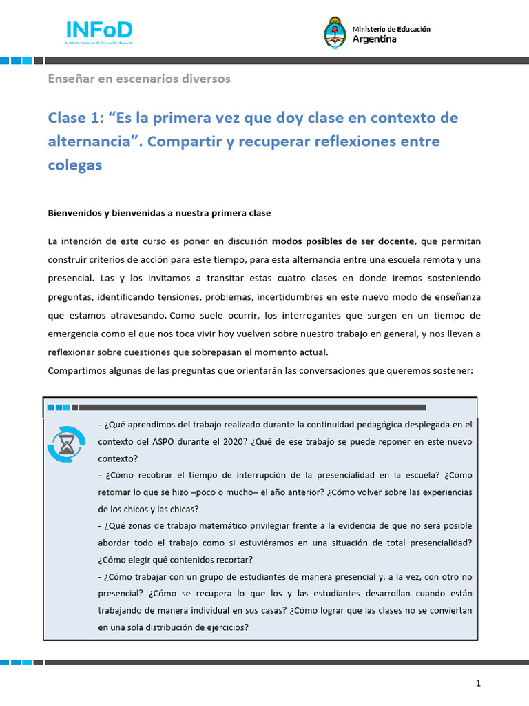 Clase 1 Mat Primaria | PDF | Enseñando
