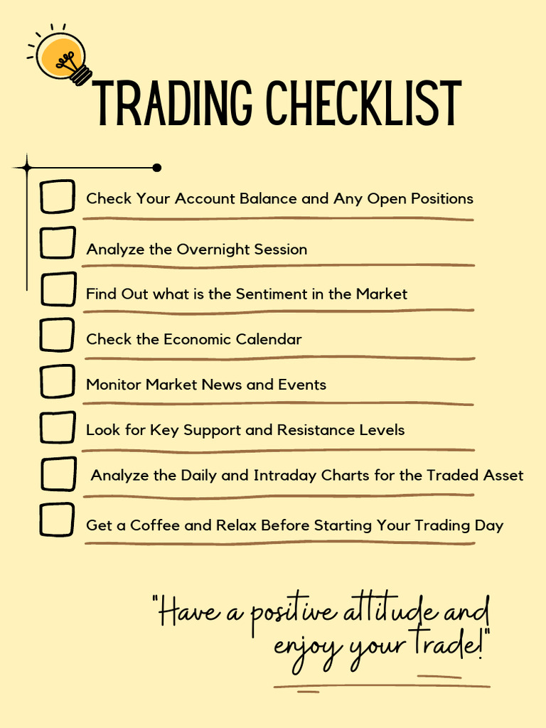 Trading Checklist 01 Colorful | PDF | Finance & Money Management