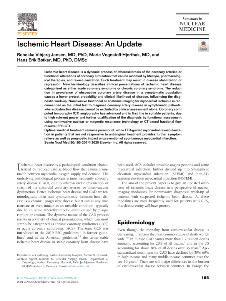 Ischemic Heart Disease Overview 2020 | PDF | Myocardial Infarction ...