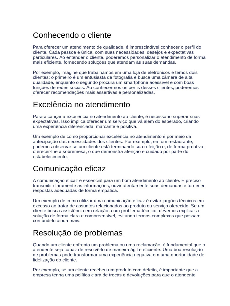 Fundamentos do Atendimento ao Cliente | PDF | Empatia | Atendimento ao ...
