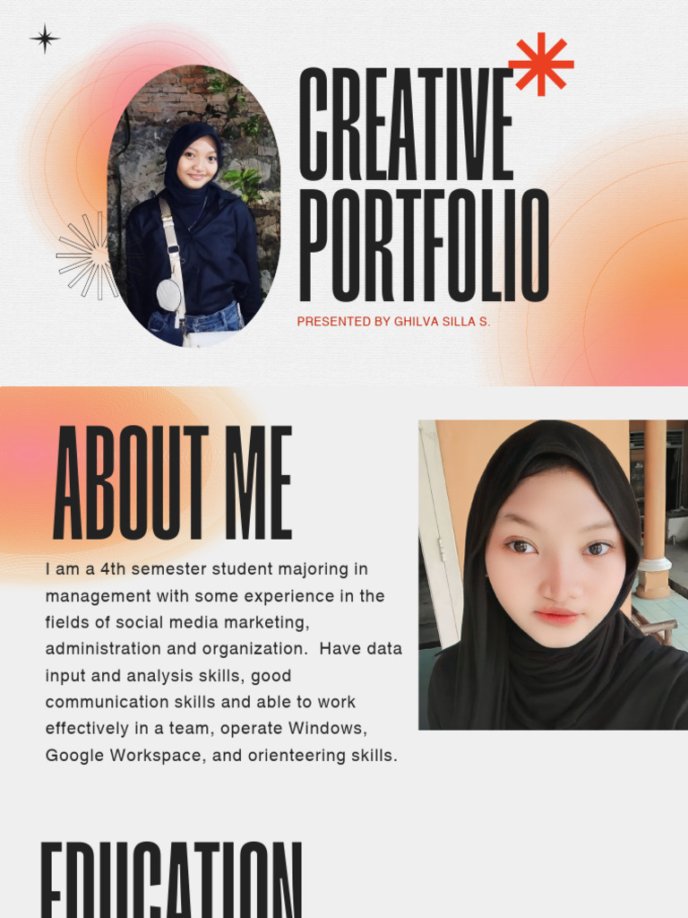 Orange and Grey Modern Minimalist Creative Portfolio Presentation ...