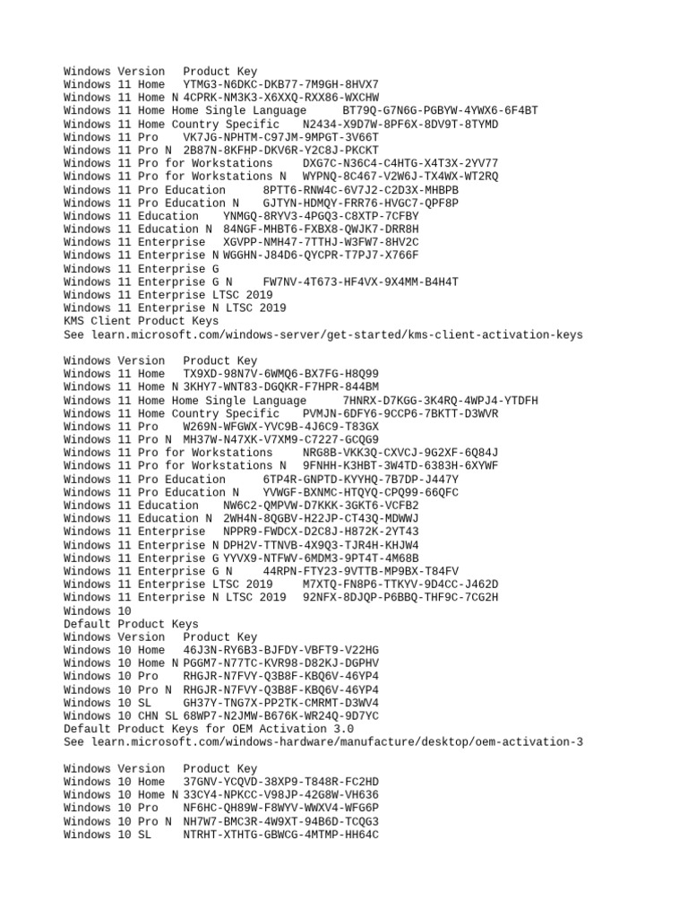 Windows versionproduct key pdf windows 10 microsoft windows