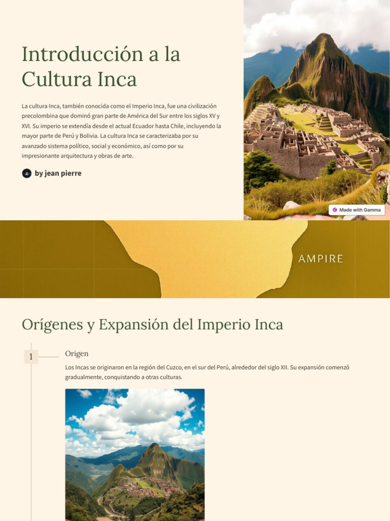 Introducción a la Cultura Inca | PDF | Imperio Inca
