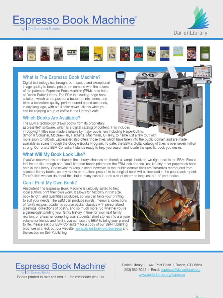 Espresso Book Machine Brochure PDF Books Publishing