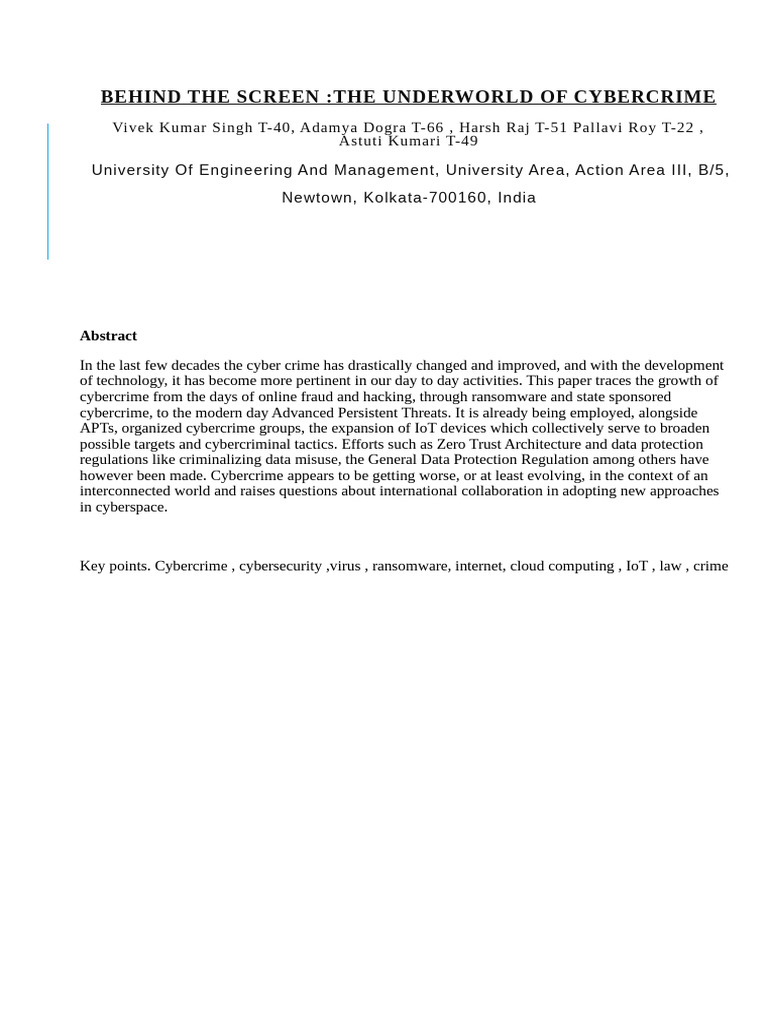 Cybercrime Evolution and Impact Analysis | PDF | Computer Security ...