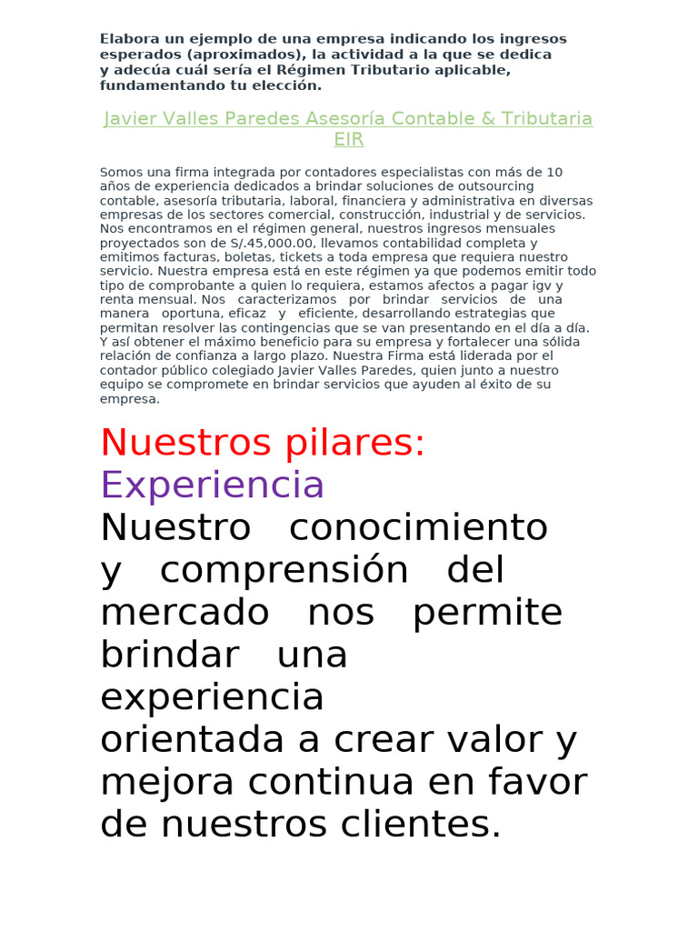 Asesoría Contable y Tributaria EIR | PDF | Contabilidad | Contador