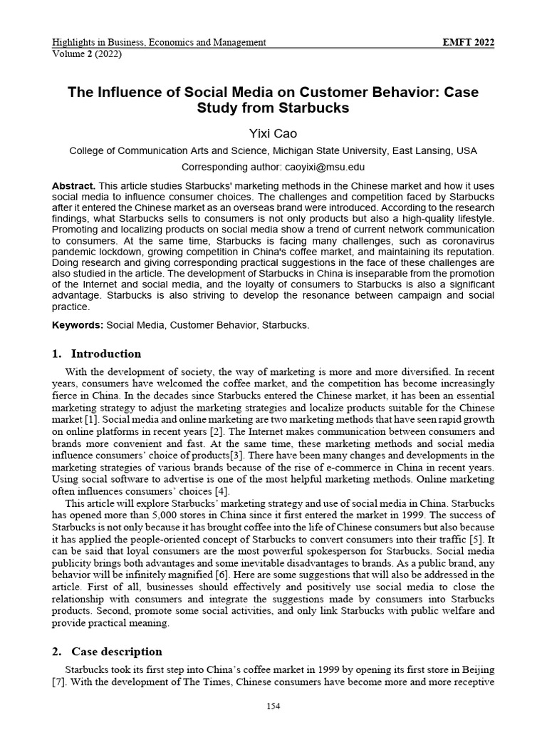 The Influence of Social Media On Customer Behavior | PDF | Starbucks ...