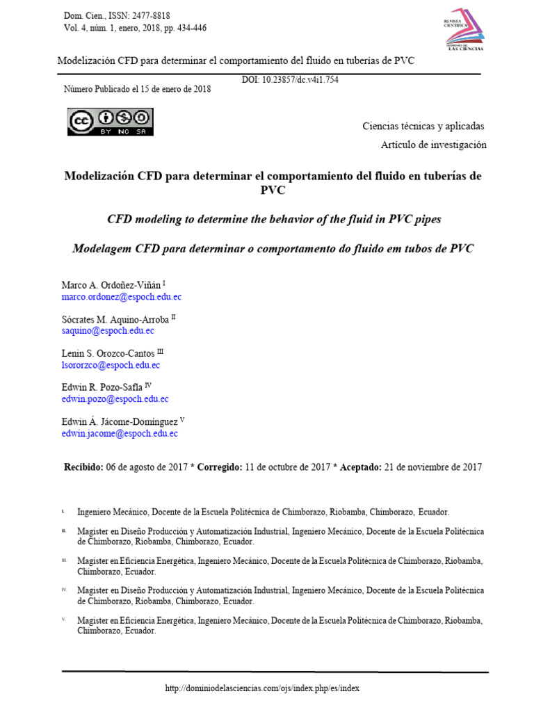 Modelización CFD en tuberías de PVC | PDF | Ecuaciones de Navier-Stokes ...