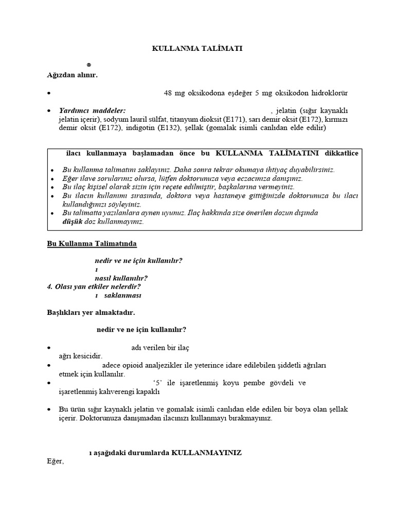 TİTCK OXOPANE 5 MG UYGUN KT - PDF | PDF