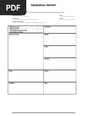 Rehearsal Report Template