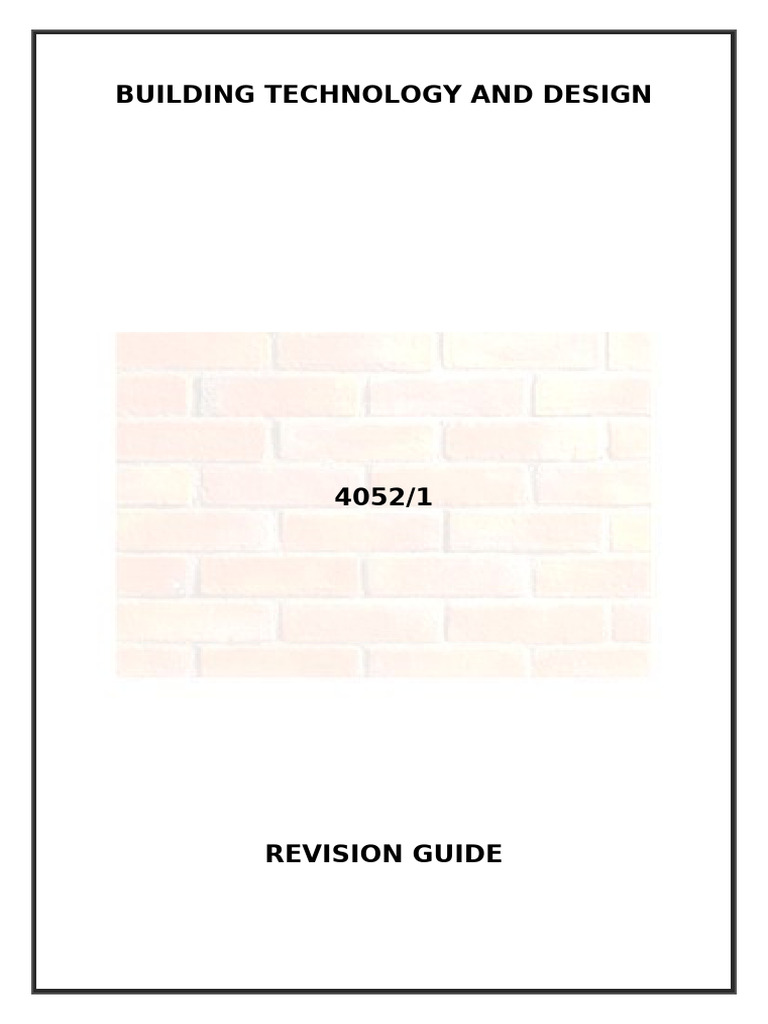 Building Technology Revision Guide | PDF | Concrete | Mortar (Masonry)