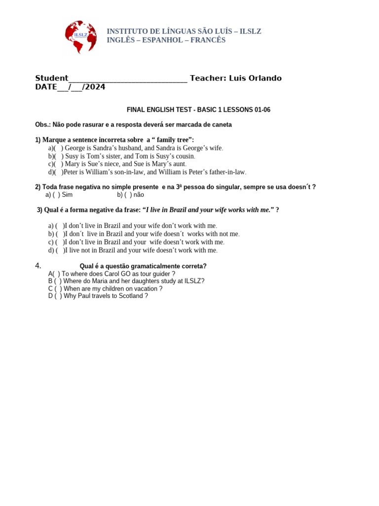 Basic 1 Final A 2024 | PDF