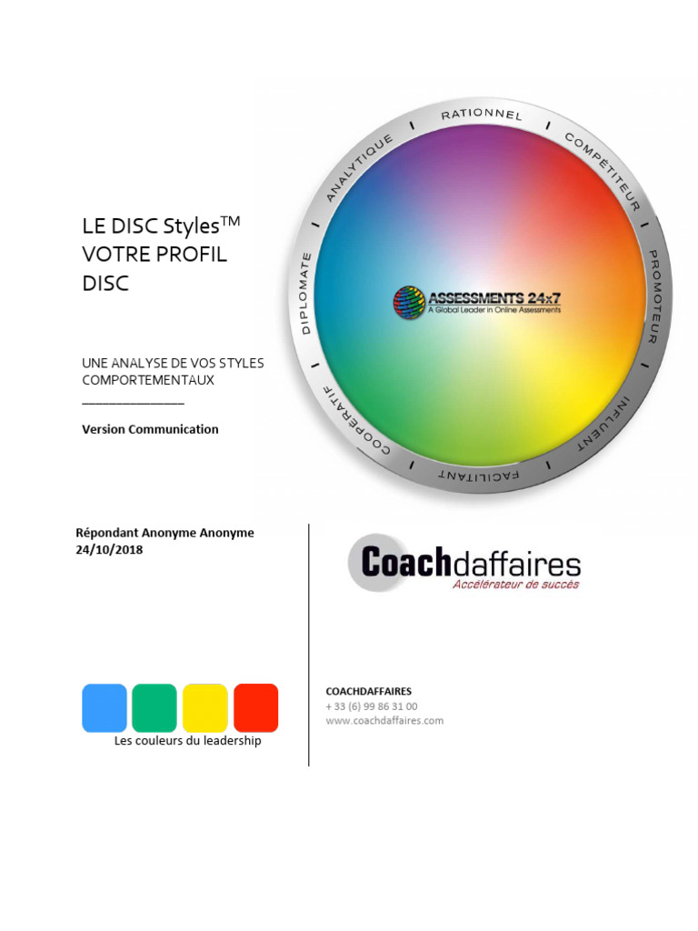 Rapport DISC Anonyme | PDF | Intelligence | Émotions