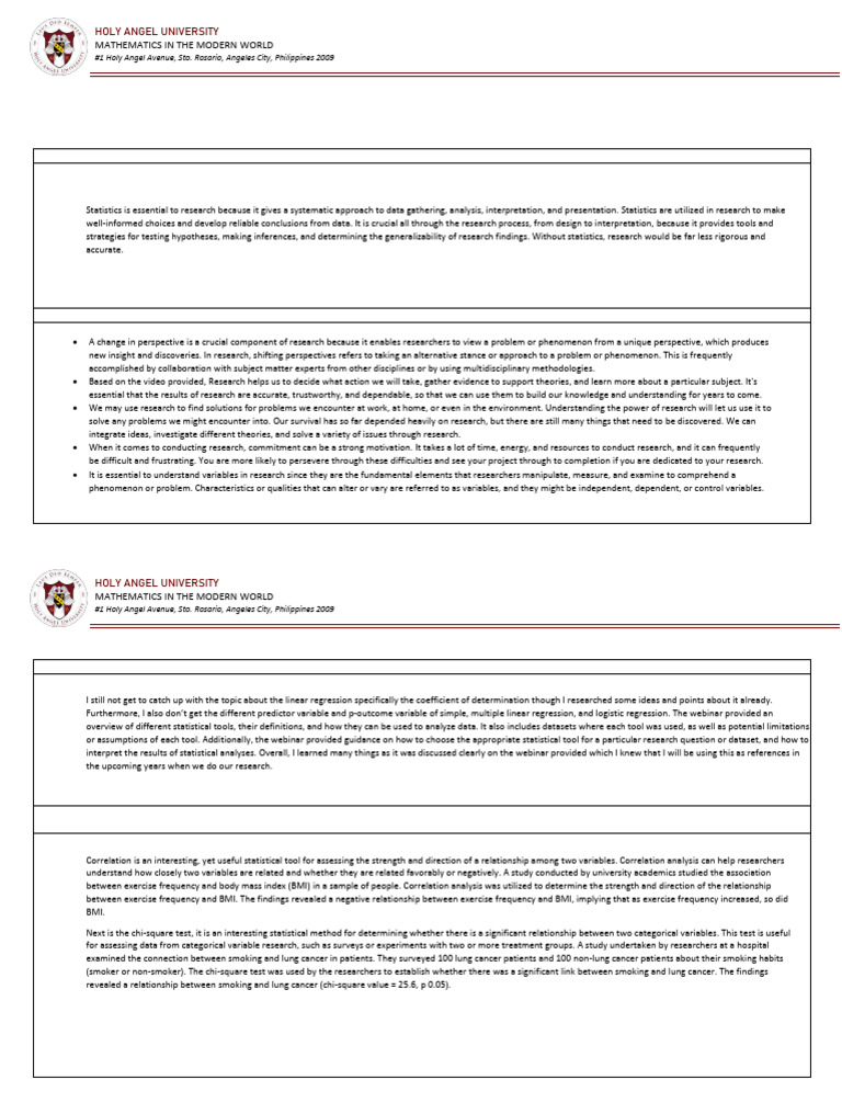Importance of Research and Statistics | PDF | Statistics | Dependent ...