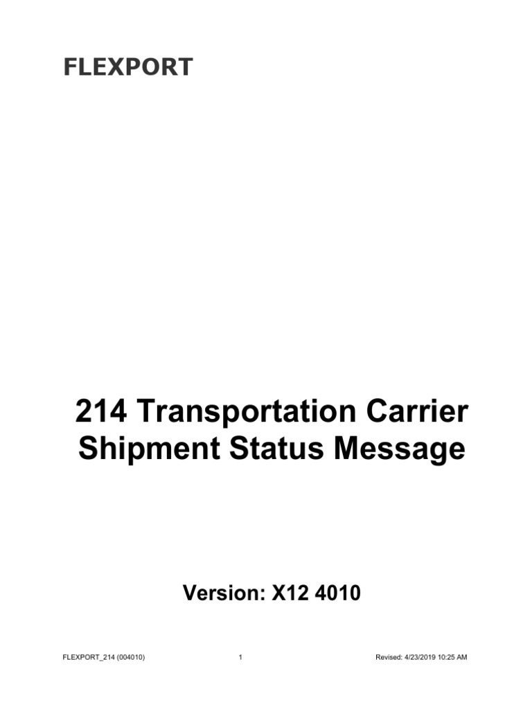 EDI 214 Shipment Status Message Guide | PDF | Electronic Data ...