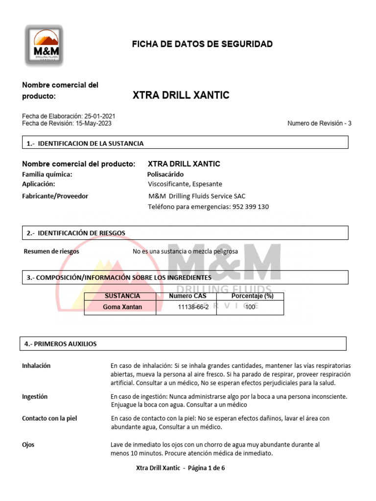 Xtra Drill Xantic | PDF | Agua | Residuos