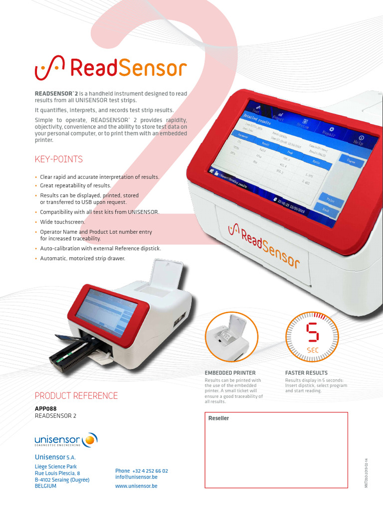 READSENSOR® 2: Quick Test Results Reader | PDF | Computers