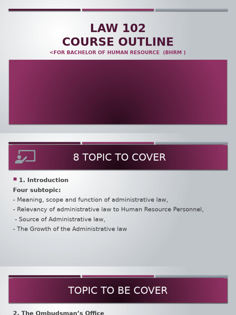 BHRM II Law 102 Course Matrix | PDF | Politics | Social Science