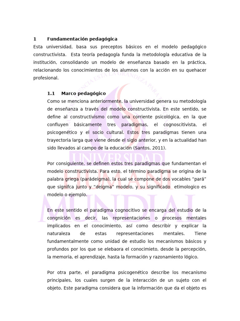 Modelo Pedagógico Constructivista | PDF | Constructivismo (filosofía de ...