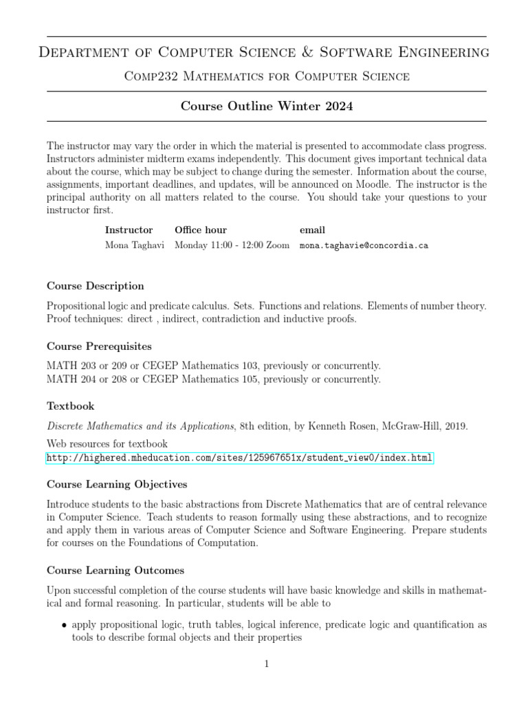 COMP232 Outline | PDF | Mathematical Proof | Logic