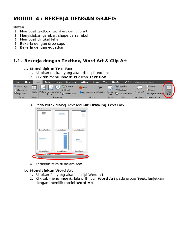 Panduan Menggunakan Text Box di Word | PDF | Karier & Perkembangan ...
