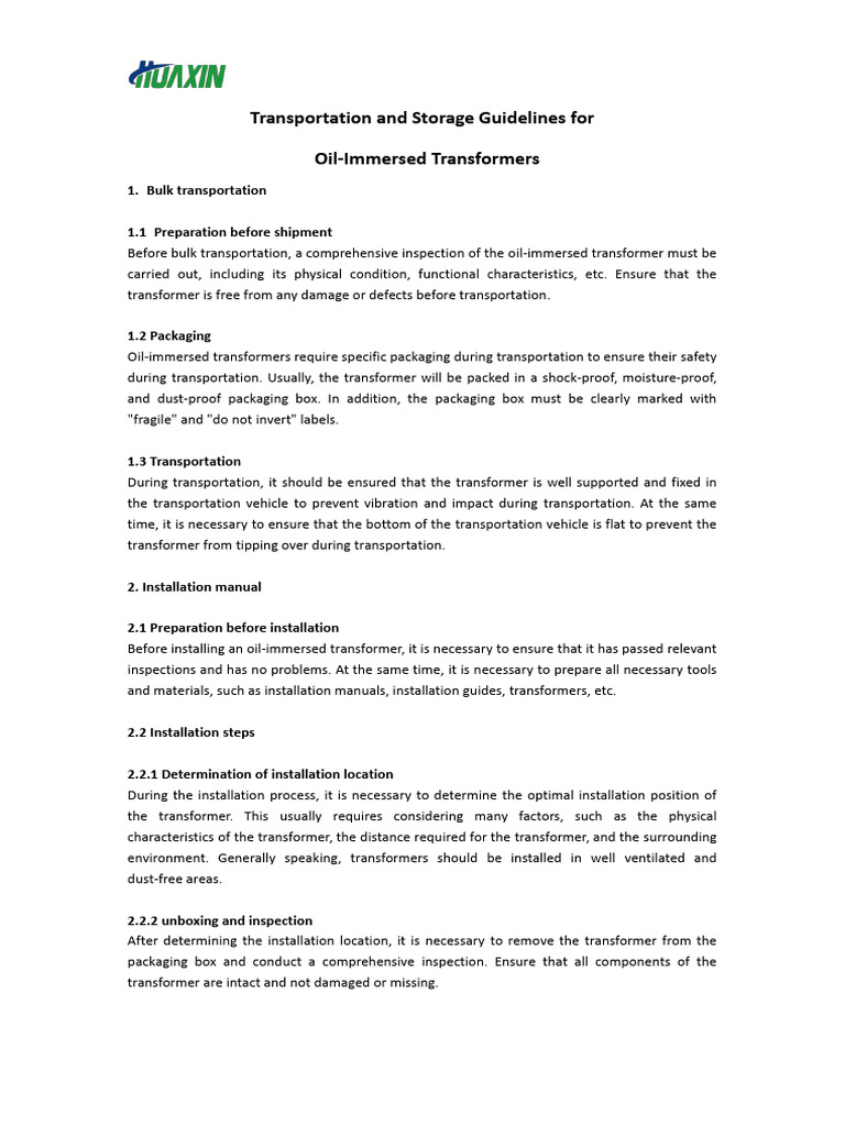 Transformer Oil Transportation Guidelines | PDF | Transformer | Rust