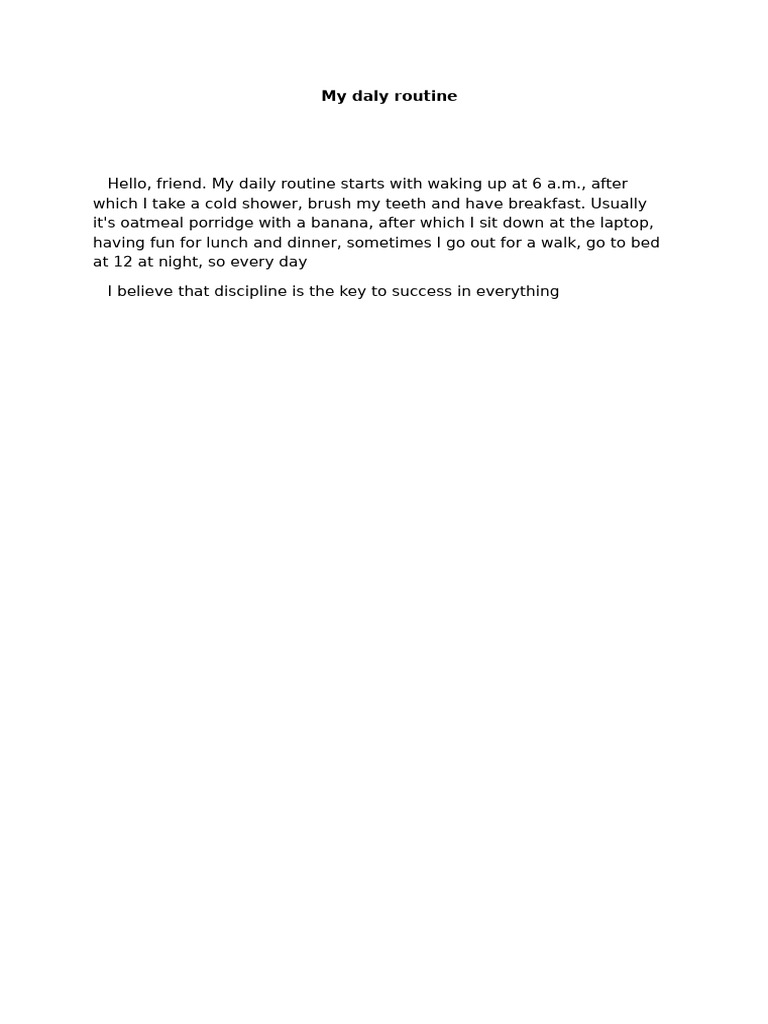 My Daly Routine | PDF | Lifestyle