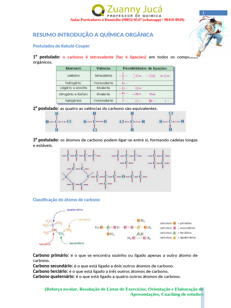 Resumo de Introdução à Química Orgânica | PDF | Atômica | Substancias ...