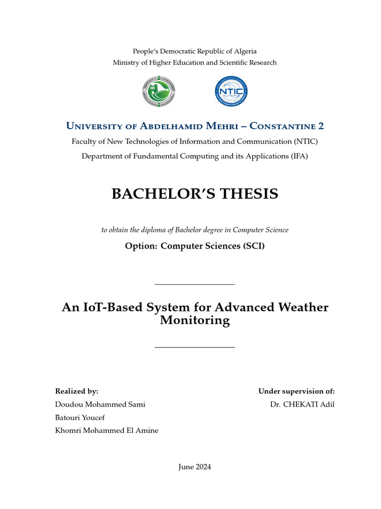 An IoT Based System For Advanced Weather Monitoring | PDF | Internet Of ...