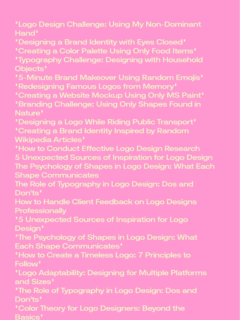 Creative Logo Design Challenges | PDF | Art