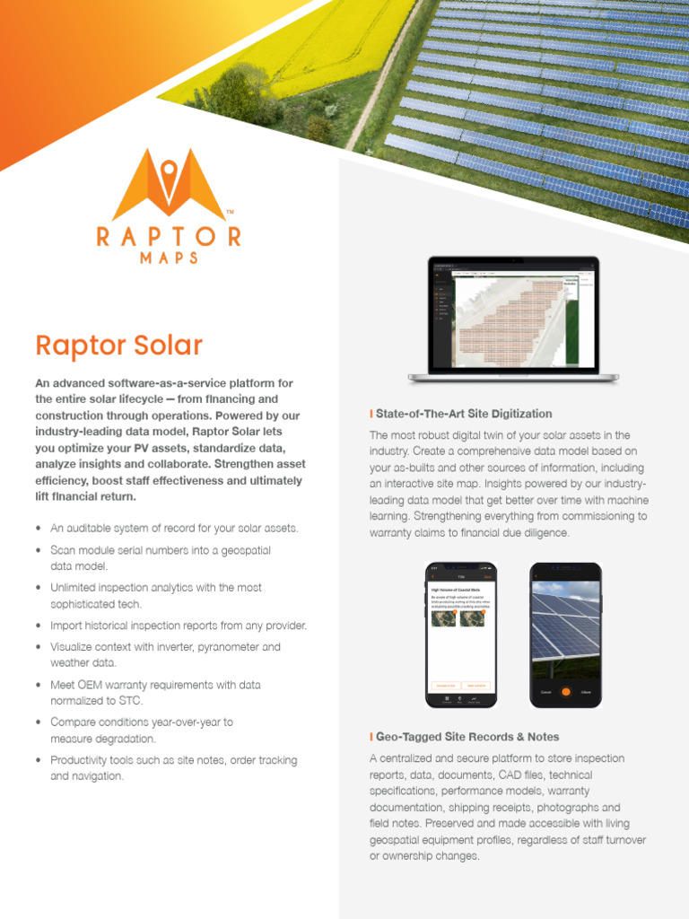 Raptor Solar: Optimize Your PV Assets | PDF | Barcode | Computing