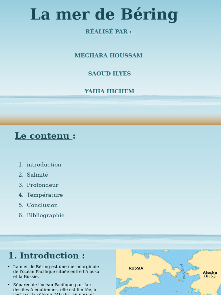 Caractéristiques de la mer de Béring | PDF | Mer | Salinité