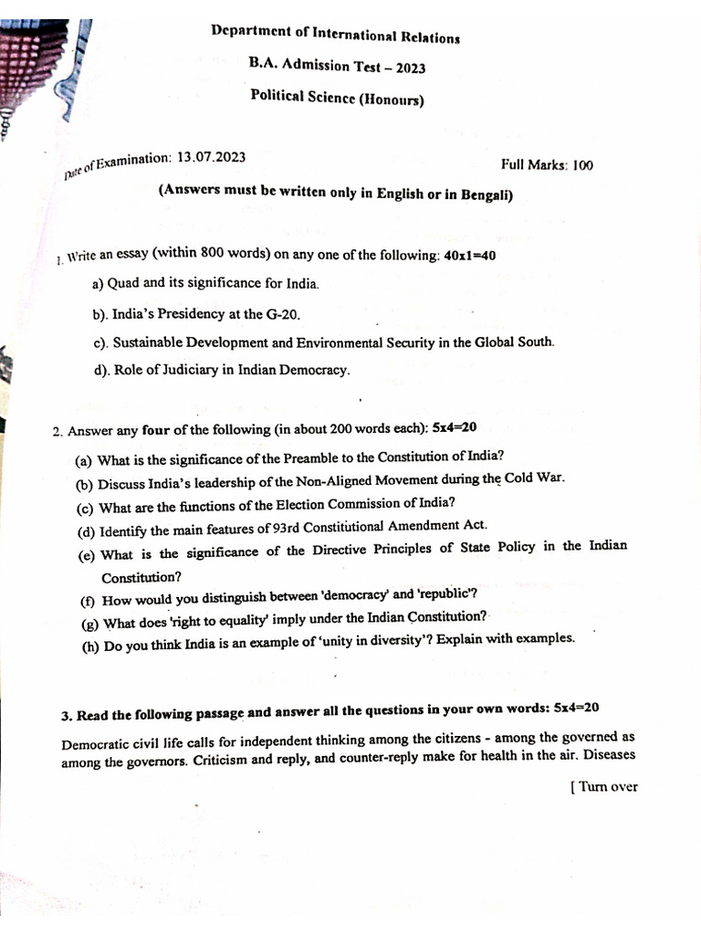 BA Pol. SC 2023 | PDF