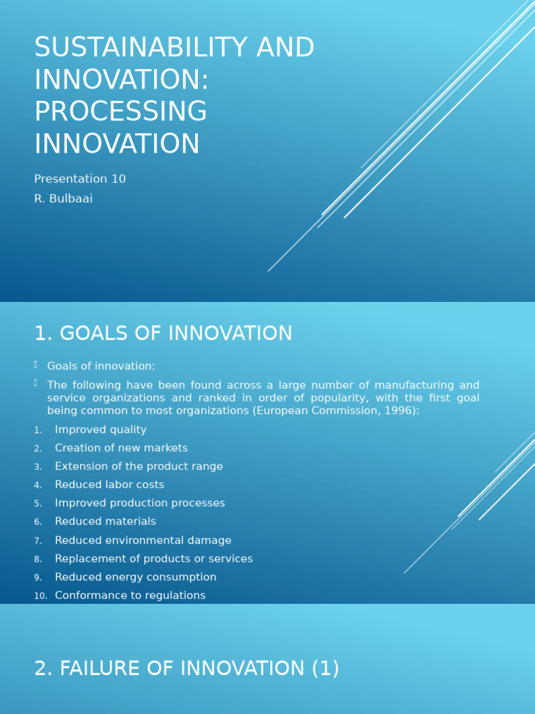 Sustainability and Innovation 10 | PDF | Innovation | Goal