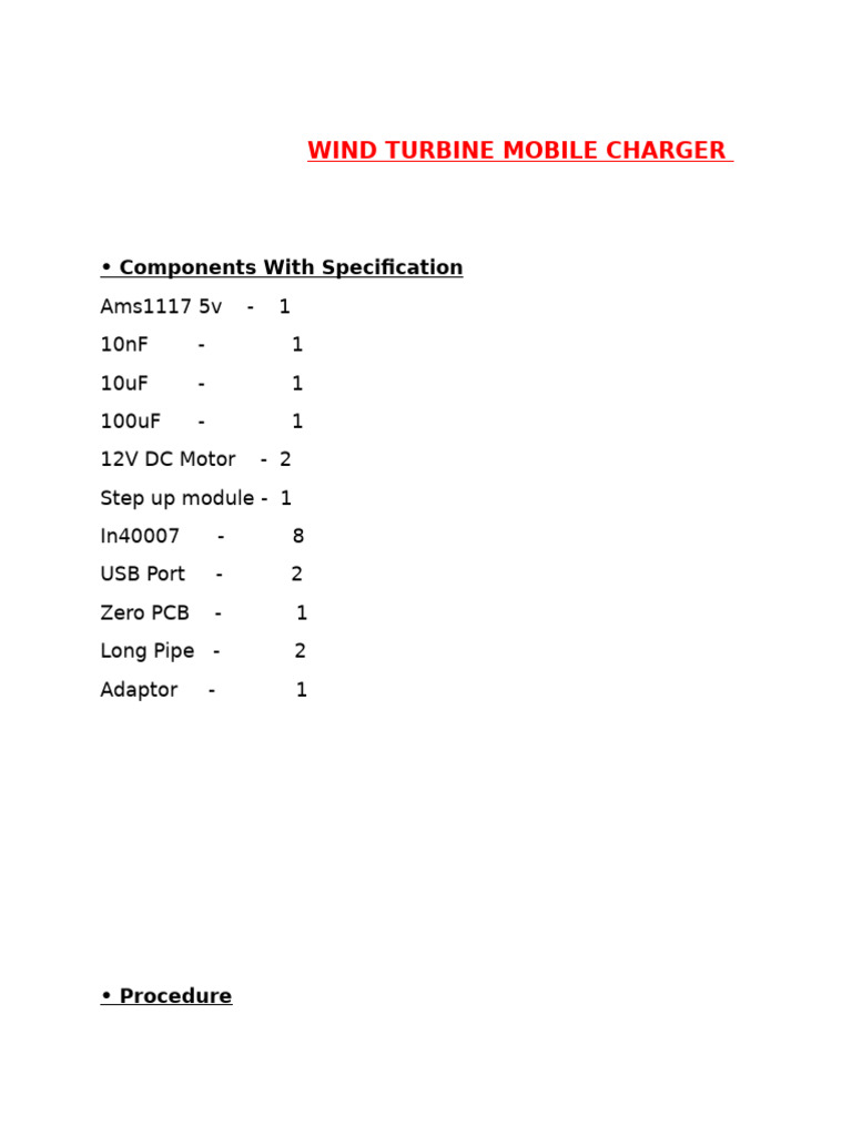 Wind Turbine Megaproject | PDF | Electric Motor | Capacitor