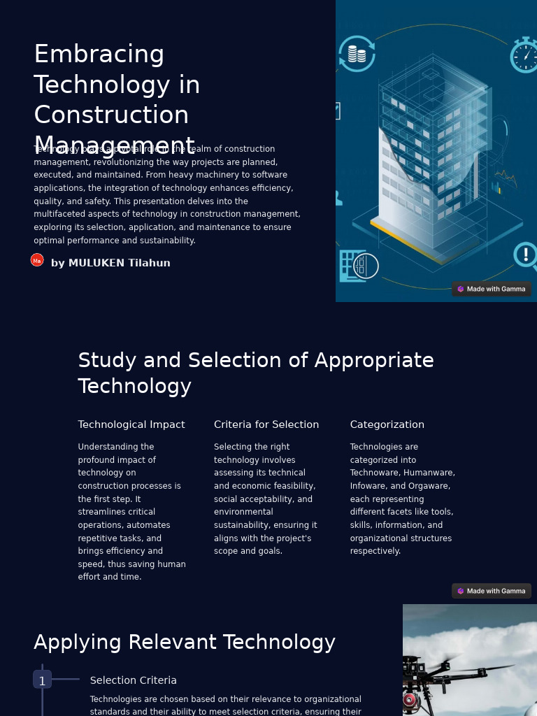 Technology in Construction Management | PDF | Evaluation | Sustainability