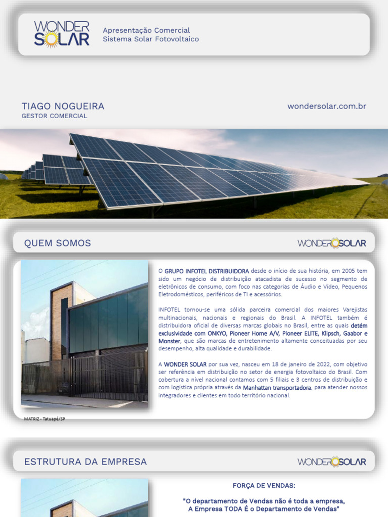 Apresentação da Wonder Solar | PDF | Brasil