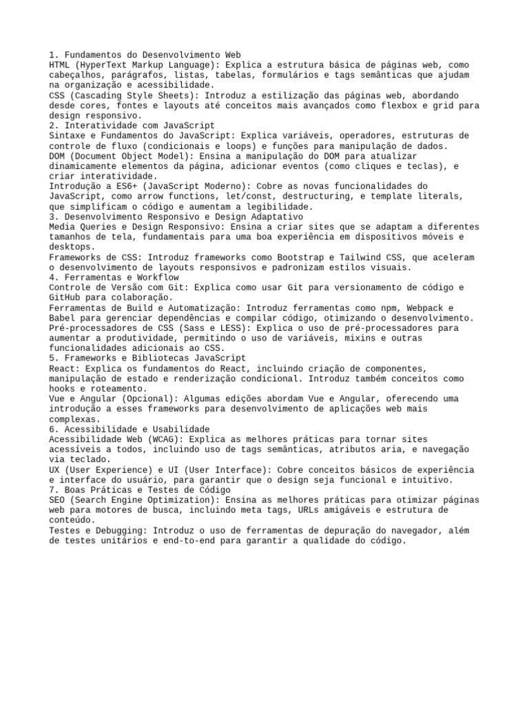 Fundamentos do Desenvolvimento Web | PDF | Script Java | Modelo de ...