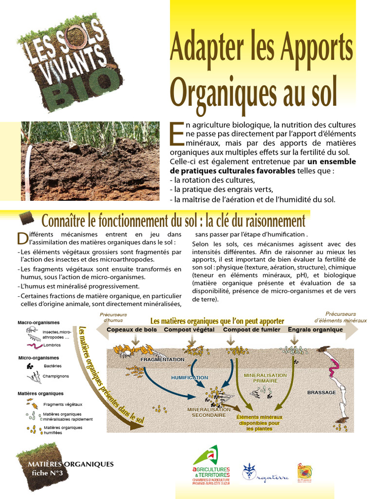 Apports Organiques et Fertilité du Sol | PDF | Sol (pédologie ...