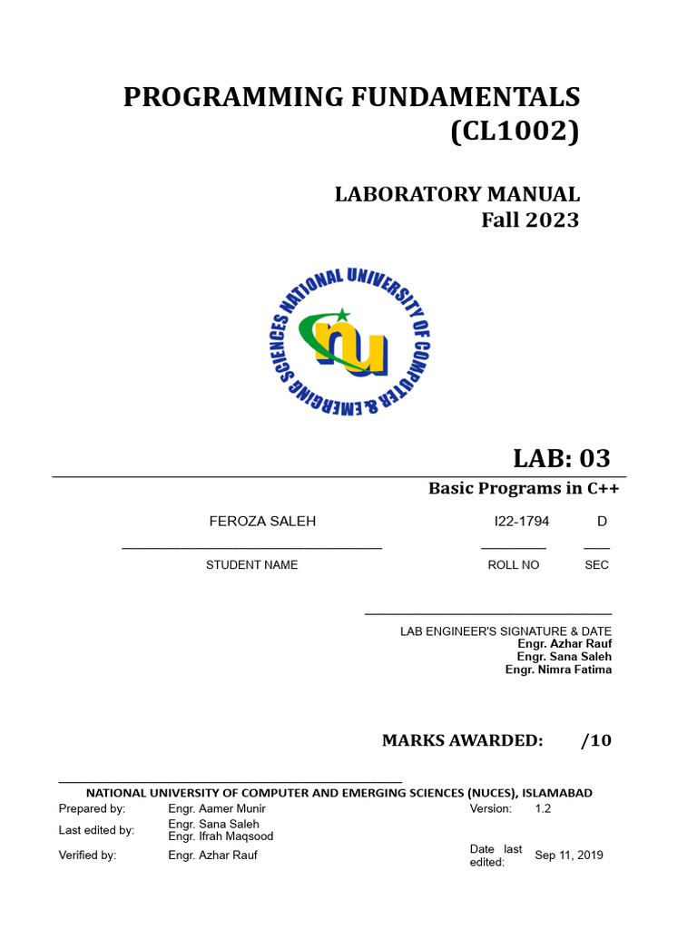 C++ Lab Manual for Beginners | PDF | C++ | Computer Engineering