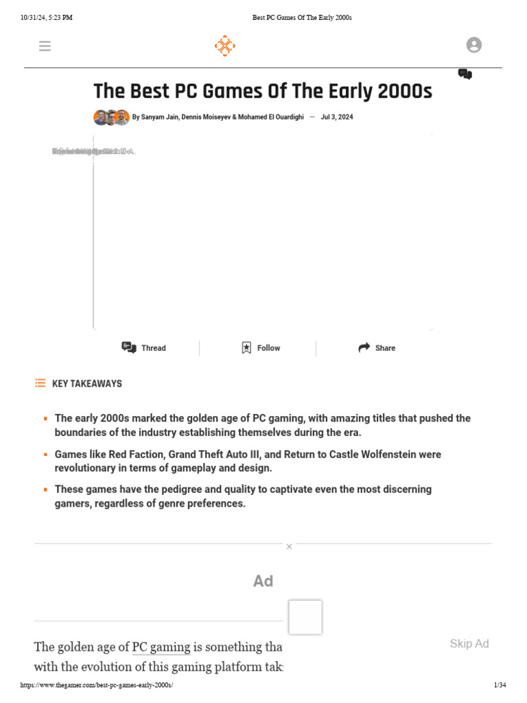 Best PC Games of the Early 2000s | PDF
